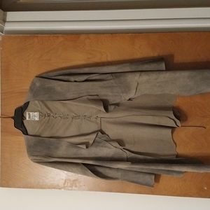 Be vocal faux suede corset cardigan